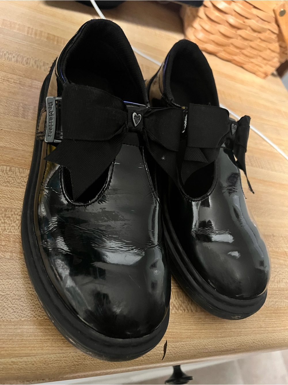Dr. Martens women’s Black Patent Mary Jane Bow Shoes